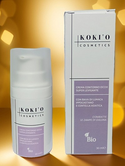 koki'o cosmetics CREMA CONTORNO OCCHI SUPER LEVIGANTE SIERO INTENSIVO ANTI ETÀ con Bava di lumaca con Vitamine A.C.E. con Bava di Lumaca,