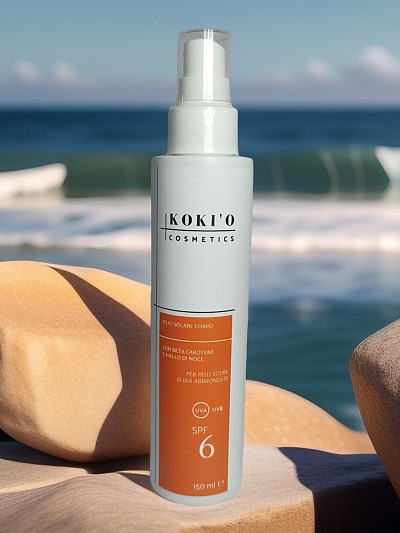 Koki'o cosmetics valebeautylab Olio solare corpo superattivatore abbronzatura spf 6 150ml