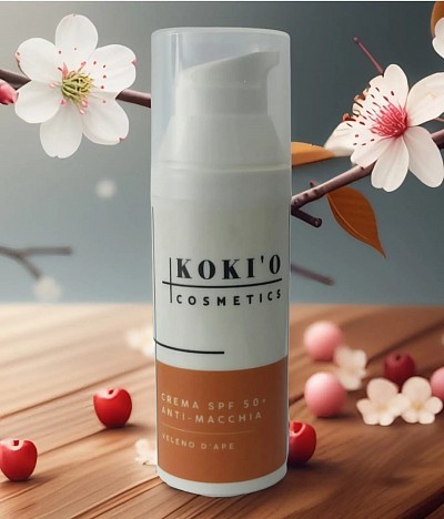 Crema viso antimacchia SPF50+ koki'o cosmetics valebeautylab